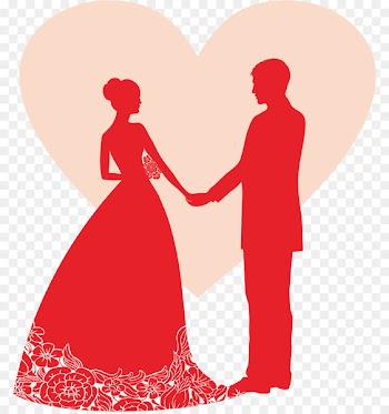 Wedding invitation Wedding reception Banner Party - Silhouette of bride and groom 