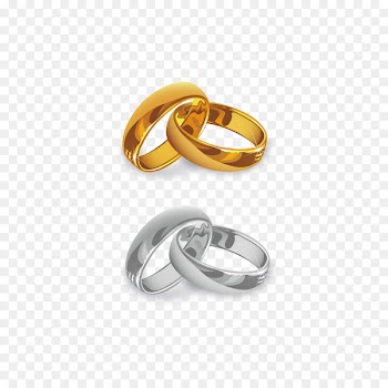 Wedding invitation Wedding ring - Vector gold and silver ring 