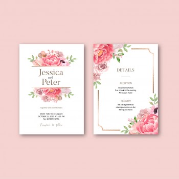 Wedding invitation with romantic foliage Free Vector