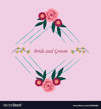 Wedding invitation with rose flowers and leaves vector image