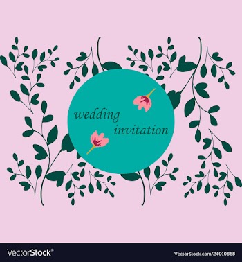 Wedding invitation with rose flowers and leaves vector image