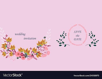 Wedding invitation with rose flowers and leaves vector image