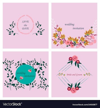 Wedding invitation with rose flowers and leaves vector image