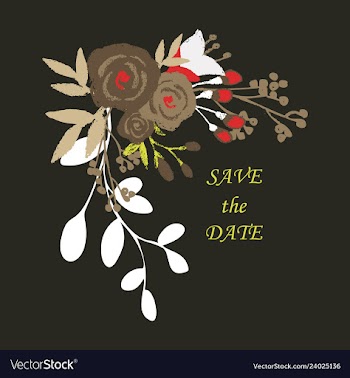 Wedding invitation with rose flowers and leaves vector image