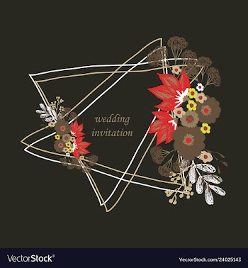 Wedding invitation with rose flowers and leaves vector image