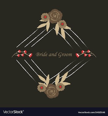 Wedding invitation with rose flowers and leaves vector image