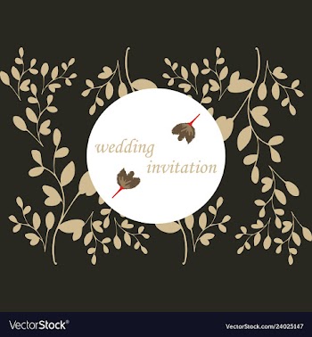 Wedding invitation with rose flowers and leaves vector image