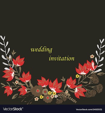 Wedding invitation with rose flowers and leaves vector image