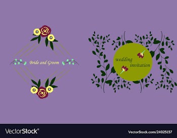 Wedding invitation with rose flowers and leaves vector image