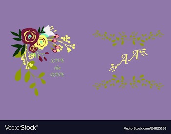 Wedding invitation with rose flowers and leaves vector image