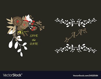 Wedding invitation with rose flowers and leaves vector image