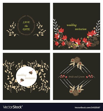 Wedding invitation with rose flowers and leaves vector image