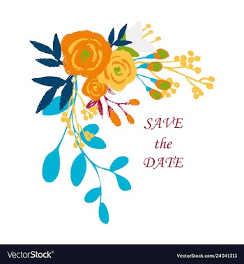Wedding invitation with rose flowers and leaves vector image