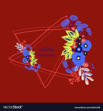 Wedding invitation with rose flowers and leaves vector image