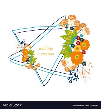 Wedding invitation with rose flowers and leaves vector image