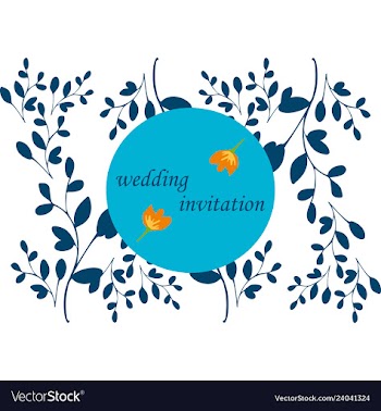 Wedding invitation with rose flowers and leaves vector image