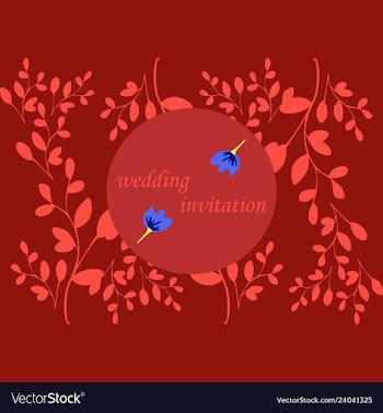 Wedding invitation with rose flowers and leaves vector image