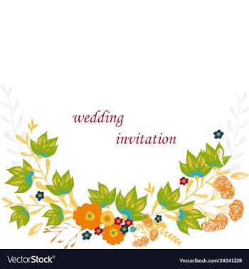 Wedding invitation with rose flowers and leaves vector image