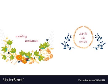 Wedding invitation with rose flowers and leaves vector image