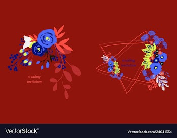 Wedding invitation with rose flowers and leaves vector image