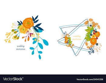 Wedding invitation with rose flowers and leaves vector image