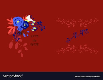 Wedding invitation with rose flowers and leaves vector image
