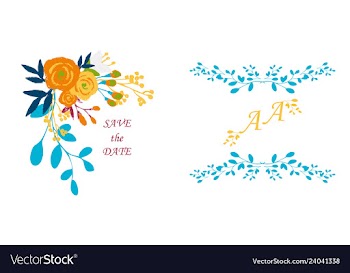 Wedding invitation with rose flowers and leaves vector image