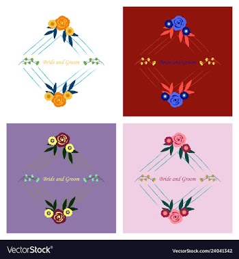Wedding invitation with rose flowers and leaves vector image