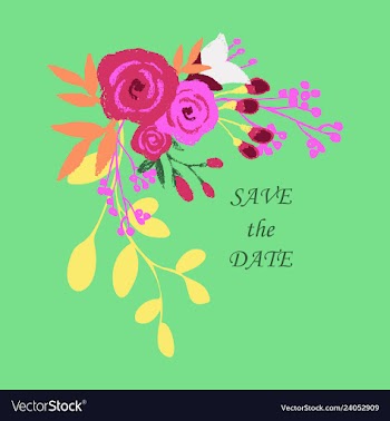 Wedding invitation with rose flowers and leaves vector image