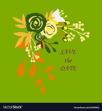 Wedding invitation with rose flowers and leaves vector image