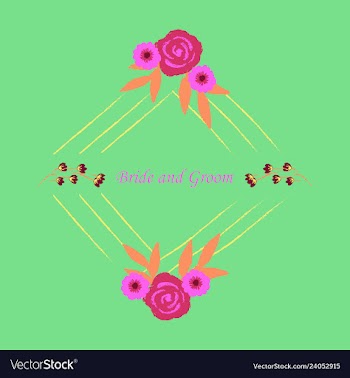 Wedding invitation with rose flowers and leaves vector image
