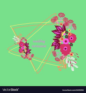 Wedding invitation with rose flowers and leaves vector image