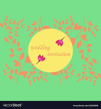 Wedding invitation with rose flowers and leaves vector image