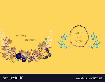 Wedding invitation with rose flowers and leaves vector image