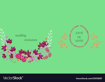 Wedding invitation with rose flowers and leaves vector image