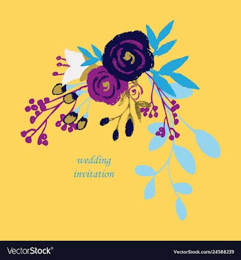 Wedding invitation with rose flowers and leaves vector image