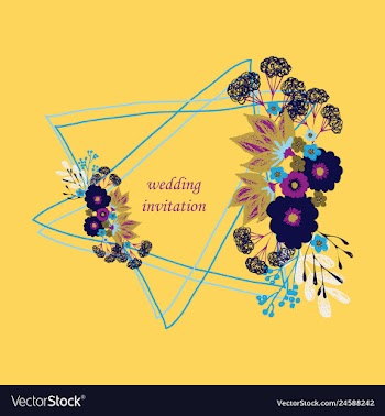 Wedding invitation with rose flowers and leaves vector image