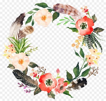 Wedding invitation Wreath Flower Watercolor painting Garland - Sen Department feather wreath of flowers 