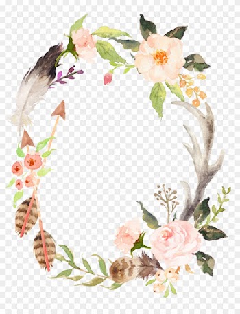 Wedding Invitation Wreath Watercolor Painting Poster - Woodland Baby Shower Decorations For Girl