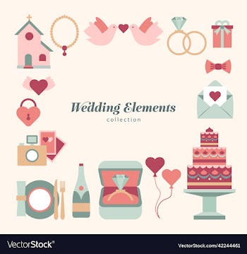 wedding love collection doodles icons elements