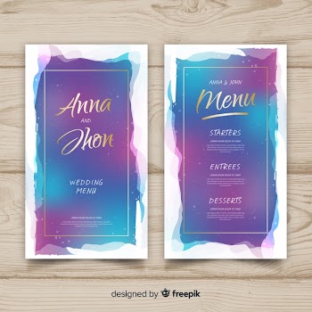 Wedding menu template