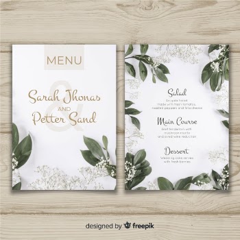 Wedding menu template