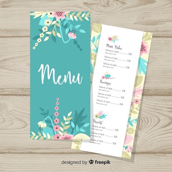 Wedding menu template