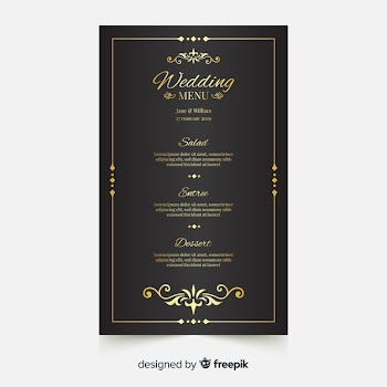 Wedding menu template Free Vector