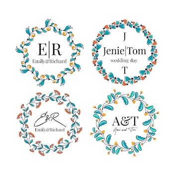 Wedding monogram collection Free Vector
