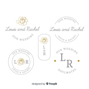 Wedding monogram logo template collection Free Vector