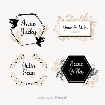 Wedding monogram logo template collection Free Vector