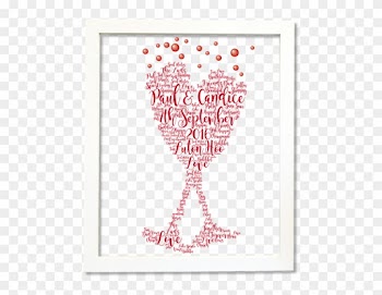 Wedding Personalised Word Art Framed - Motif