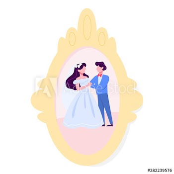 Wedding photo in the frame