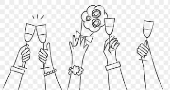 Wedding png celebration doodle hand holding… | Free stock illustration | High Resolution graphic